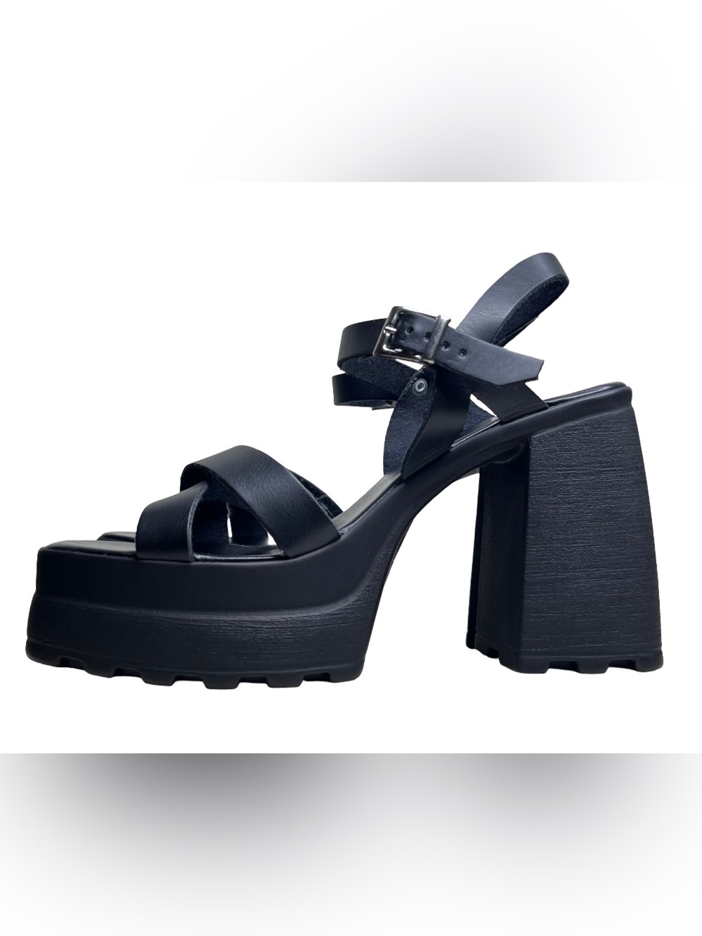 ASOS Design Sz US 7 Nelson Y2K Chunky Platform Heeled Sandals